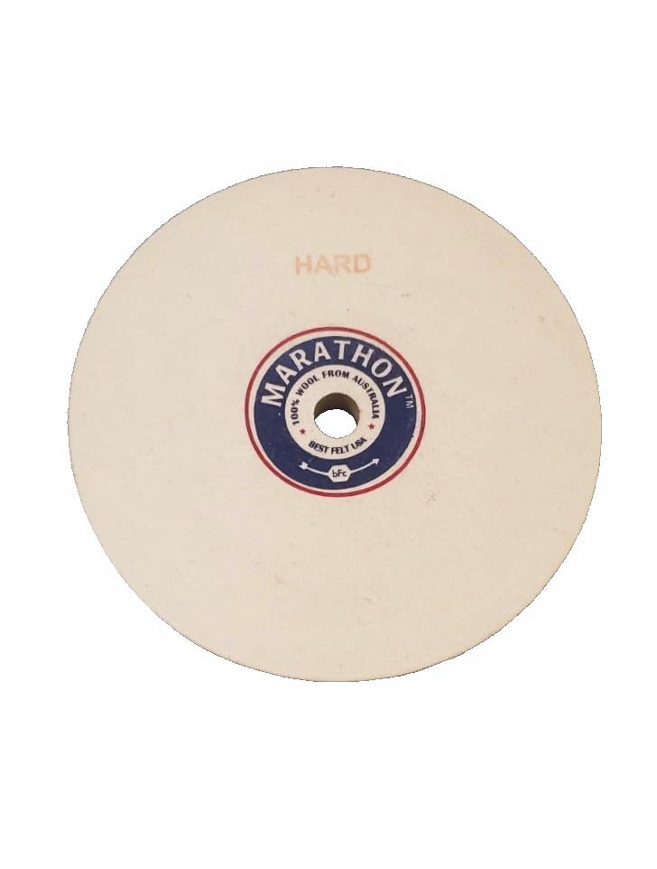 Marathon 8" x 1" x 3/4" Hole Felt Wheel, Hard Density, 100% Wool, Polishing