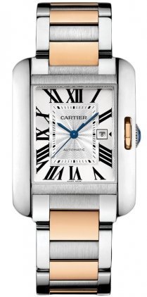 �J���e�B�G Cartier Tank Anglaise Medium Automatic Rose Gold and Steel Ladies Watch W5310037 ���� ���f�B�[�X �r���v �y���s�A���i�z