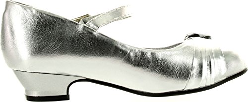 Girls Mary Jane Shoes with Pretty Satin Rolled Rosettes Patent2