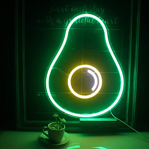 Avocado Neon Sign Green Fruit Led Light with USB Powered Switch Cute Avocado Light Up Signs for Bedroom Wall Decor Fruit Shop Store Christmas Birthday Party by LUCUNSTAR - Image 5