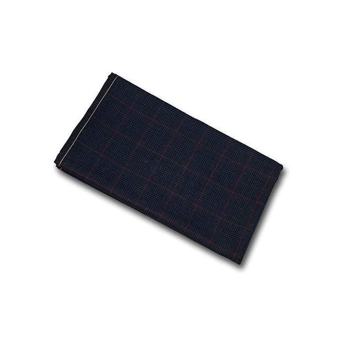 Image of BIGREAMS Unstitched Checkered Suiting Luxury Pants Fabric for Men - 1.5 Meter Pant Piece | Premium Blended Material | Soft Finish | Ideal for Formal Trousers