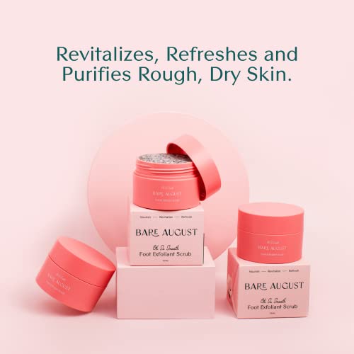 Bare August Foot Scrub - Pure & Natural Exfoliating Treatment - Soothes Skin, Softens Calluses, Eases Dry Cracks, Removes Dead Skin For Soft, Smooth Feet - Pedicure Care For Women & Men - 3.4 Fl Oz #TOP1