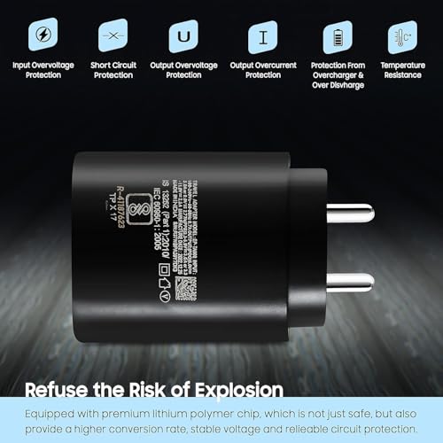 Image of Original 25Watt Adapter Compatible with Samsung M44 5G (White) 25Watt-F171 with 3 Months Warranty