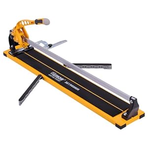 Hoteche Tegelsnijder, 900 mm, tegelsnijmachine, 1100 mm x 174 mm x 1,8 mm, aluminium behuizing, verchroomde geleiderail, nauwkeurige tegelsnijder in geel, robuuste tegelsnijder 900 mm