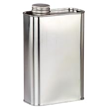 Qorpak MET-03043 Metal Oblong F-Style Can with 1-1/4" Alpha Solveseal Lined Cap and Innerseal, 32oz Capacity, 410mm Length x 206mm Width x 614mm Height Case of 24