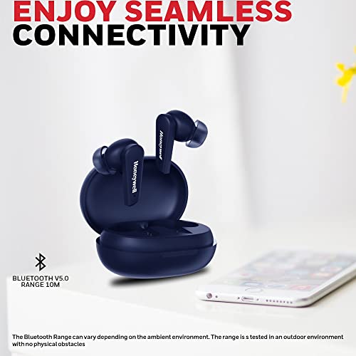 Image of Honeywell Trueno U5000 Truly Wireless ANC Earbuds, Bluetooth V5.0, 16 hrs non-stop music in 1 hr of charge, Noise cancelling with ANC, High Bass, 260mAh Battery, IPX4 Water Resistance, Voice Assistant