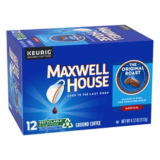 Maxwell House, K-Cup Single Serve Coffee, 12 Count, 3.7oz Box (Pack of 3) (Original Roast)