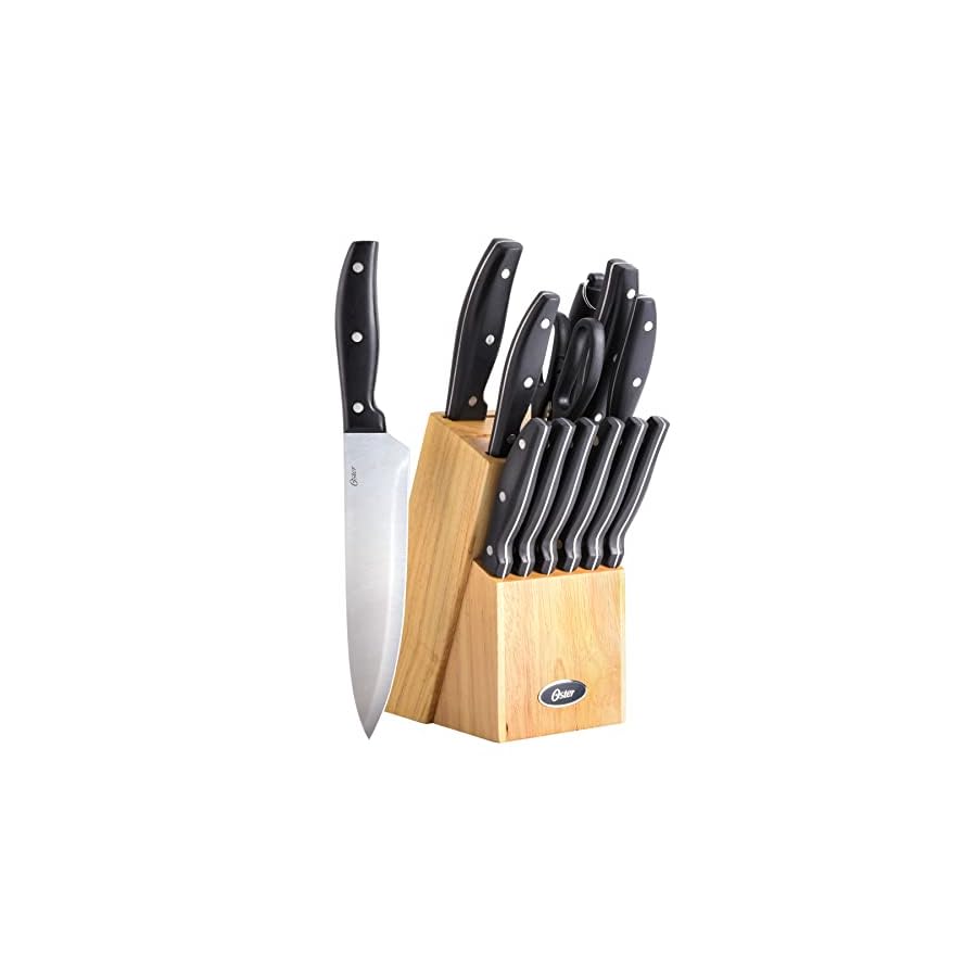 Oster-Granger-14-Piece-Stainless-Steel-Cutlery-Set-WWood-Block Oster Granger 14 Piece Stainless Steel Cutlery Set W/Wood Block