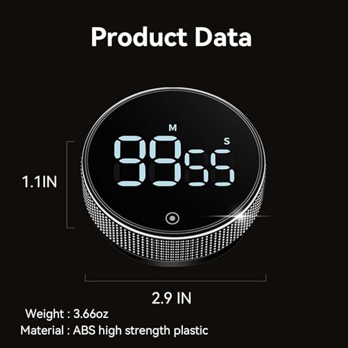 Eshome Digital Kitchen Timers, Magnetic Visual Timer Large LED Display Magnetic Countdown Countup Timer Volume Adjustable for Classroom Cooking Baking Teaching, Easy for Kids and Seniors (Black) - Image 4