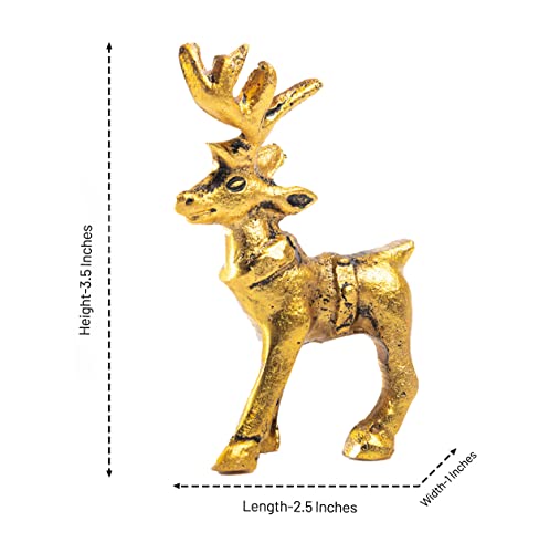 Wonder Care Standing Reindeer Figurines for Christmas Decorations Home Decorations for Living Room Christmas Table Decor & Decor for Shelves (Golden) - Image 2