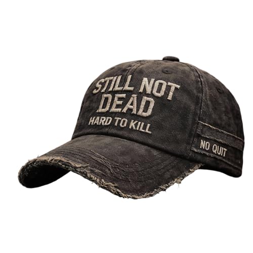 Still Not Dead Hat Not Dead Yet Hat Funny Saying Cap Retro Graphic Humorous Hats Dad Veterans Gift Hard to Kill Hats Old Fuckers Club Baseball Cap Black