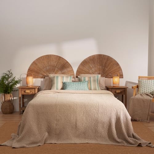 LA MALLORQUINA - Colcha Entretiempo - Oliana (Taupe - Cama 090 o 105cm - 180x260cm) Algodón 100%. Ideal para la Cama o como para Cubrir el sofá