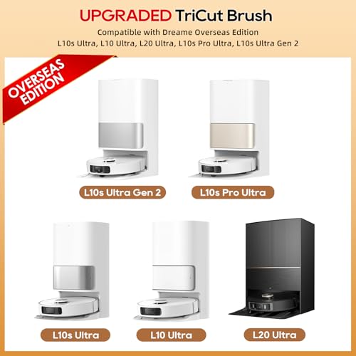 Image of 13 Pcs TriCut Brush Accessories Compatible with Dreame L10s Ultra /L20 Ultra /L10s Pro Ultra /L10s Ultra Gen 2 Robot Vacuum, Upgraded Cutting Hair Anti-Tangle Tricut Roller Brush Accessories