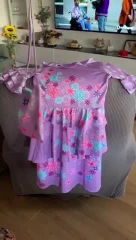 LCXYYY Isabela Disfraz Niñas Cosplay Mágico Familia Isabela Bailarina Ruffle Vestido De Baile Con Accesorios Para Niños Halloween Navidad Carnaval Cumpleaños Fiesta Princesa Costume, Morado
