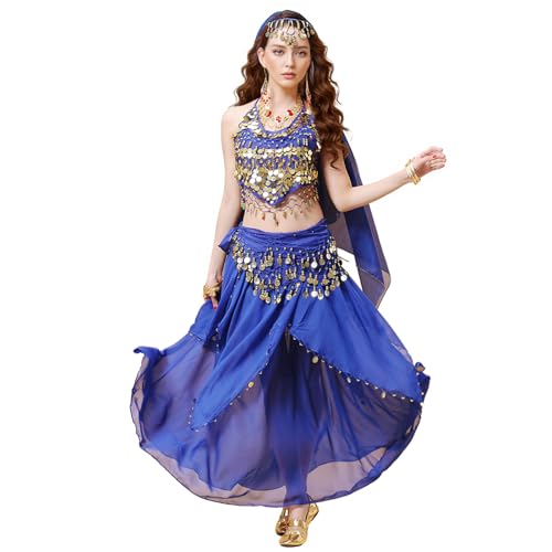 Costume danse du ventre 4 pièces jupe écharpe foulard Baisdan pour femme