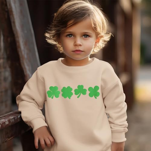 CM C&M WODRO Toddler Baby Boy Girl St. Patrick's Day Sweatshirt Clover Long Sleeve Shirt Lightweigtht Pullover Top3