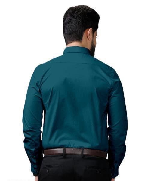 Image of Men's Casual Cotton Blend Shirt | Regular Fit | Full Sleeve | Solid Design