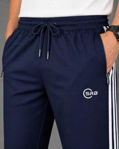 Image of Track Pants for Men Combo Pack of 2 - Regular Fit Gym Trackpants Set Elastic Waist Straight Fit Casual Lower Sports Wear Joggers Bundle
