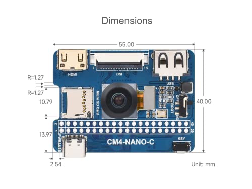Placa Nano Base (C) para Raspberry Pi CM4 con ranura estándar y cámara de 8MP 7