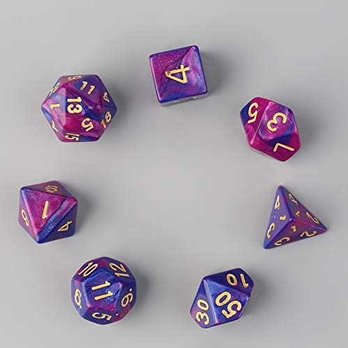 7-pcs Dual-Color Gaming Dice (D4 D6 D8 D10 D12 D20)