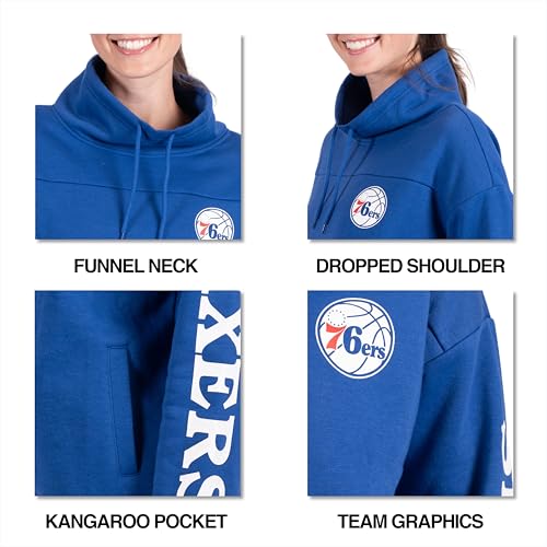 Image of Ultra Game Women's NBA Official Fleece Hoodie Pullover Sweatshirt Funnel Neck