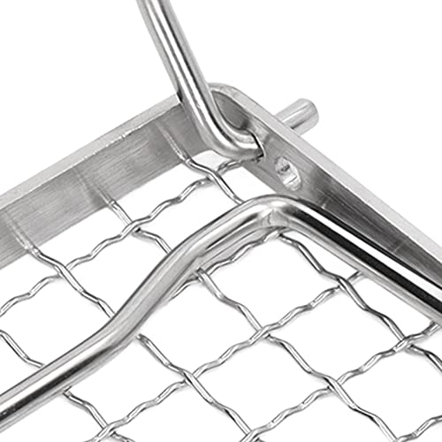 Folding BBQ Grill Rack Portable Campfire Grill Silver Mini Folding Grill Rack Stainless Steel Camping Grill for Outdoor - Image 4