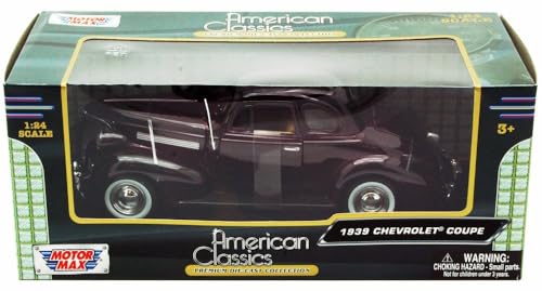 Modelo a escala 1:24 Chevrolet Coupe 1939 Burgundy miniatura 3