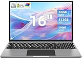 jumper Laptop Computer, Laptop Quad-Core Intel N100 CPU, 16GB RAM 512GB SSD, Laptops with 16“ FHD IPS 1920x1200 Display, 4 Stereo Speakers, Mini HDMI, HD Webcam, 2.4G+5G WiFi, 38WH Battery, Gray.
