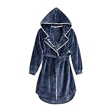 Bademantel Damen Frottee Weicher Mantel Frauen Übergröße Sleepwea Winter Nachtwäsche Lang Verlängerter Robe Home Kleidung Langarm Robe Winter Dicke Bademäntel Geschenke für Frauen