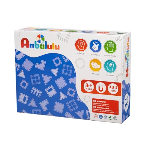 Anbalulu 134PCS Magnetic Building Tiles, Gift for Boys and Girls Ages 3+ - Image 2