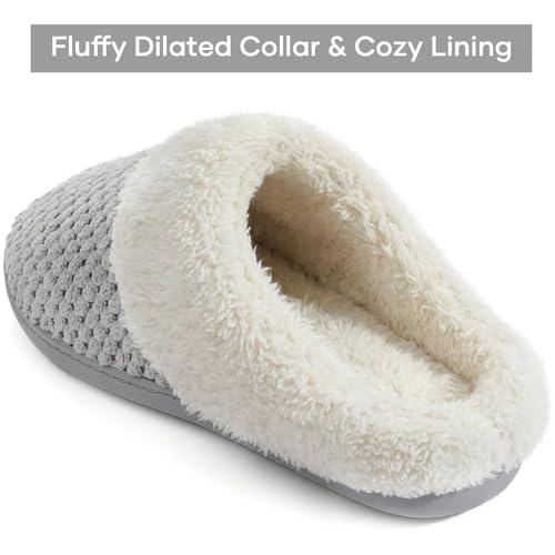 Image of ULTRAIDEAS Women's Breathable House Slippers with Memory Foam, Lightweight Cotton Blend Lining, Indoor Outdoor Slip On Design, Non Slip Rubber Sole for Bedroom, Machine Washable