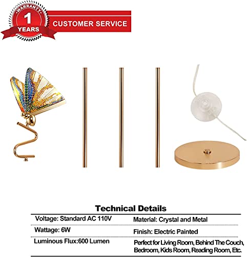 O'neeldy Mid Century Floor Lamp For Living Room, Led Industrial Floor Lamp With Butterfly Wings Shade, Modern Gold 60'' Tall Pole Standing Lamp For Bedroom Farmhouse Corner Unique Floor Lamp #TOP5