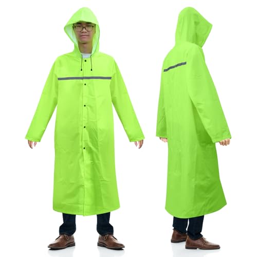 Chubasquero impermeable reutilizable largo con tiras reflectantes 6