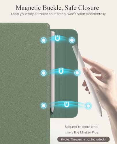 Image of MoKo Case for Remarkable Paper Pure 10.3 inch 2026 with Pen Holder, Celadon | Slim protective hard shell folio cover with secure pen holder, Auto Wake & Sleep