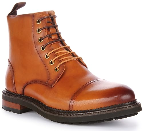 Kingston Men's Leather Lace Up Ankle Boots, Comfort and Durability for Casual Style