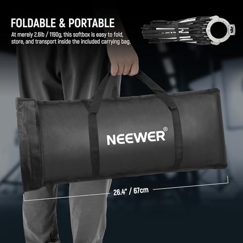 Image of NEEWER Parabolic Softbox Kit, 23.6 inch Bowens Mount Soft Box with Light Diffusers for Studio Photography Video Recording Streaming Lighting Compatible with Aputure 120d Compatible with Godox SL60w, NS71P