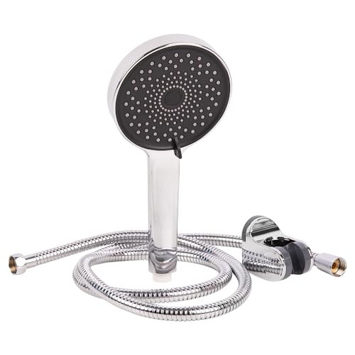 Cofan Kit de alcachofa de ducha con soporte y flexo | Mango de ducha con 3 funciones | Alta presión | Ahorro de agua de 9 l/m | Material: ABS cromado y acero inoxidable