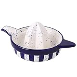 Ceramic Manual Juicer Lemon Squeezer Citrus Orange Hand Juicer for fresh Juice, Dark Blue