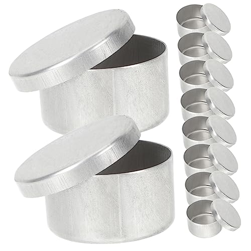 VINTORKY 18 Pcs Soil Sampling Box Aluminum Tin Cans Miniature Holder Soil Storage Containers Toiletry Travel Containers Empty Sample Jars Lip Balm Containers Metal Storage Tin Jars Silver