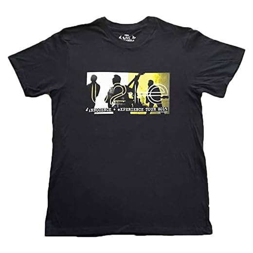 U2 I+e Tour 2015 Band Silhouettes Camiseta para hombre, color negro, Negro -, X-Large