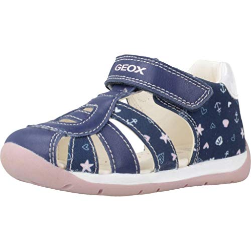 Geox B Each Girl C, Sandalias para Bebés, Azul (Navy/Pink C0694), 19...