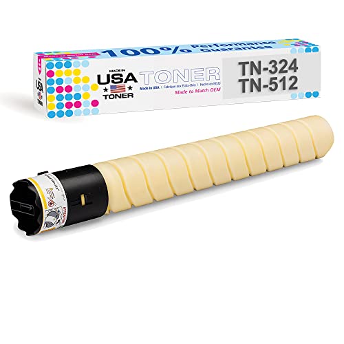 MADE IN USA TONER Compatible Replacement for Konica Minolta TN324, TN512, bizhub C258, c308, c368, c454, c554, C454e, C554e (Yellow)
