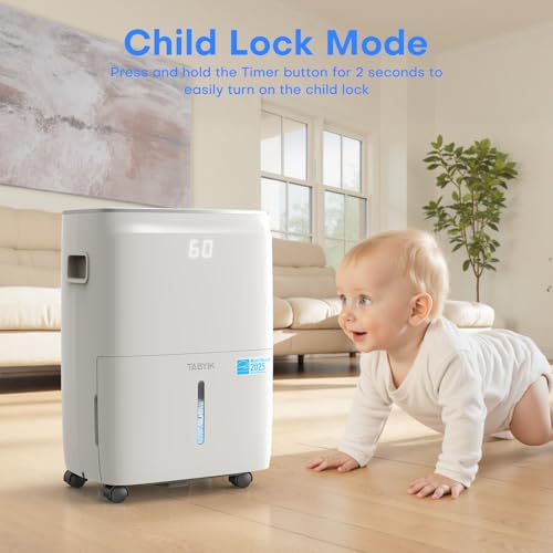 Image of TABYIK 4500 Sq.Ft Dehumidifier, 80 Pint Smart WiFi for Basement | Pump Drain Hose, Auto Humidity Control, Large Dehumidifier for Home, RV, Bathroom & Bedroom