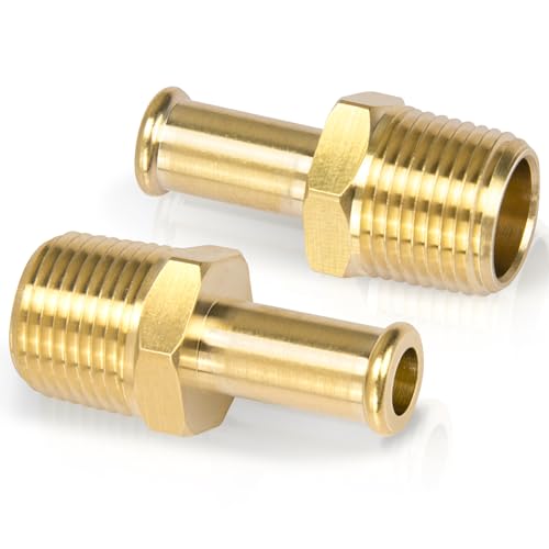 Image of 65380 Fuel Hose Fittings for Holley 12-289-11 and 350 SBC Fuel Pump for Holley 12-803 Bypass Pressure Regulator for Ford Mustang 289 3 /8 Inch NPT to 3 /8 Inch Barb