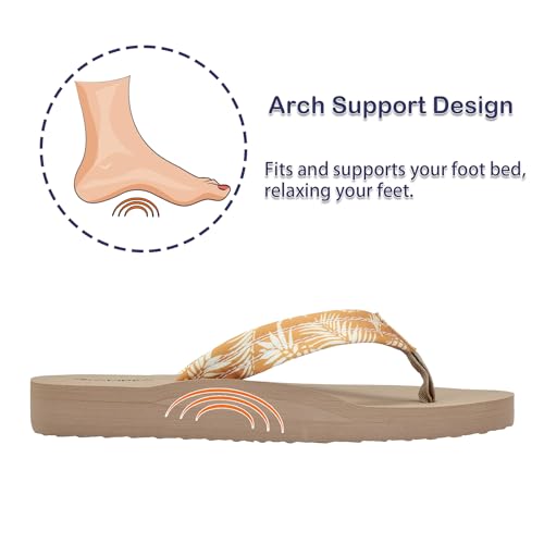 Ampeo Women's Arch Support Flip Flops Comfortable Casual Summer Beach Thong Sandals