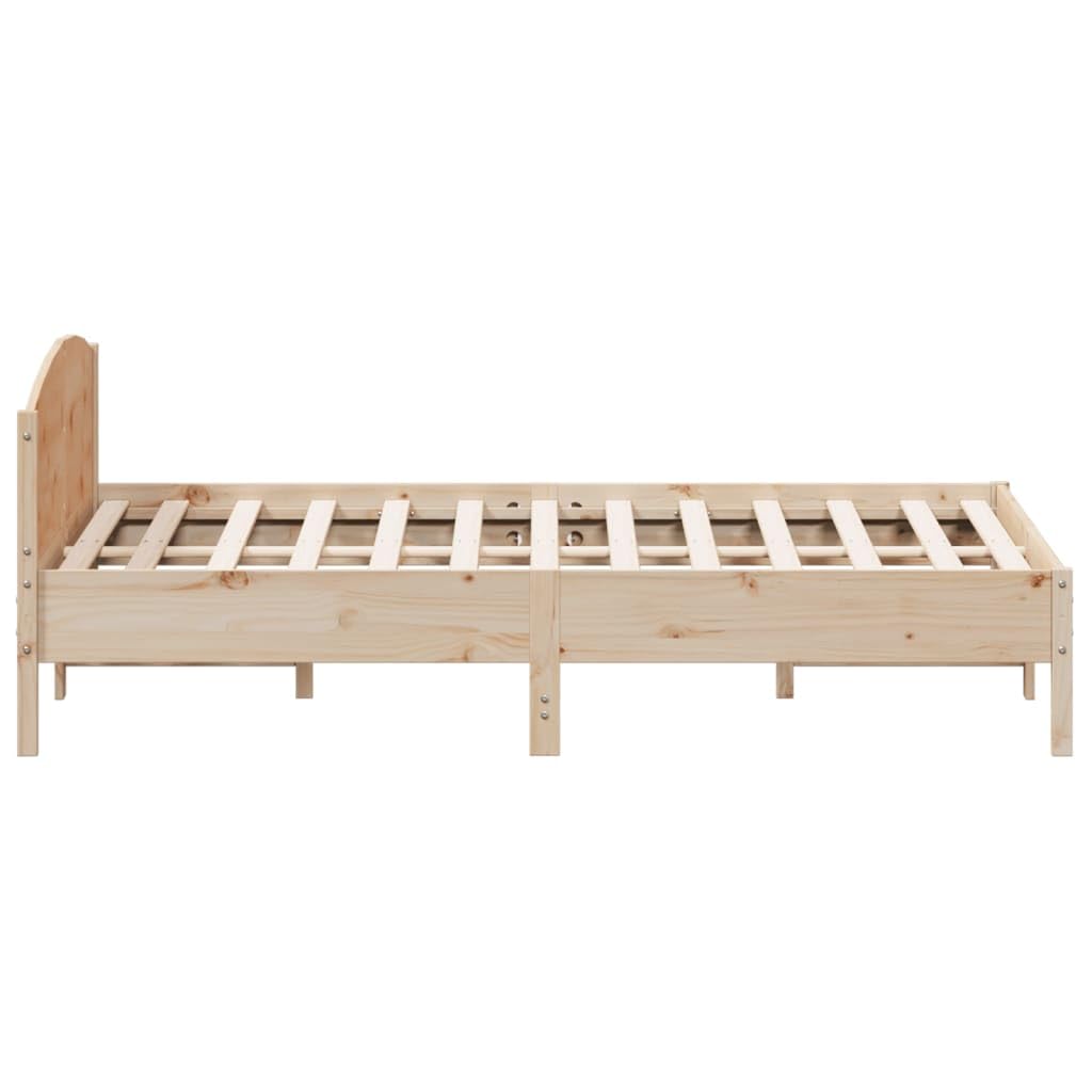 Cama de madera de pino maciza, 180 x 200 cm, sin colchón, cabecero de cama, respaldo, latas de madera contrachapada, resistente, diseño moderno para dormitorio y dormitorio de invitados