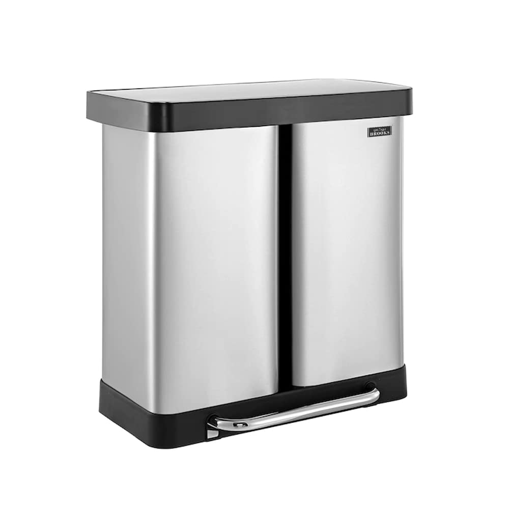 Brooks LORA SS FPR 2 stream Kitchen Restaurant Office Trash/Recycle Double-Bucket Trash Can/Bin 66 Ltr.