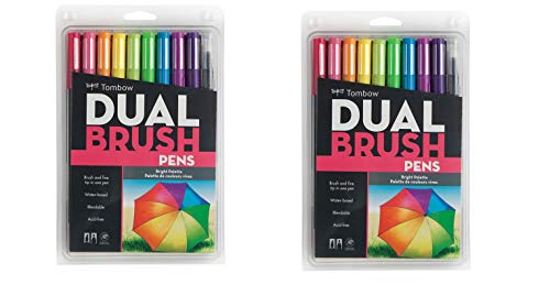 Image of Tombow TOM56185 Dual Brush Art Pen 10-piece Set - Bright Colors