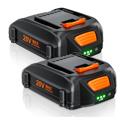 Upgraded 4.0Ah WA3525 20V Battery Replacement for WORX Battery 20V Power Share Max 20V Lithium-ion Battery Compatible with WORX 20V Battery WA3575 WA3520 WG151s WG891 Leaf Blower Tools Batteries