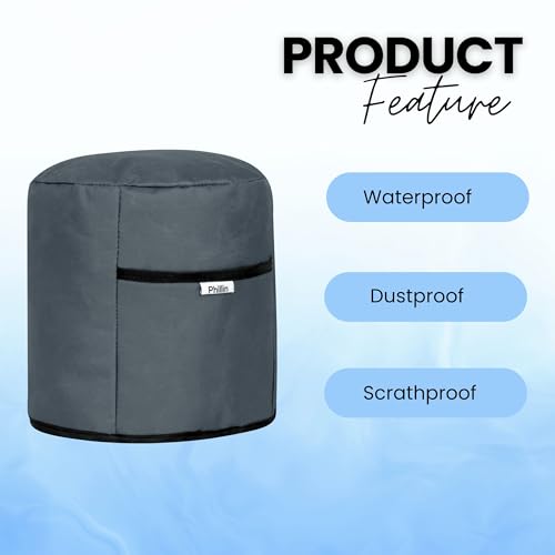 Image of Polyester Dust Cover for Glass Electric Kettle With Open Pocket Waterproof, Dustproof and Washable Easy to Clean, Universal Fit, Durable (Grey)